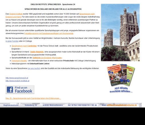 Sprachreisen und Sprachferien in England und Irland English Institute Erfahrung Sprachreisen und Sprachferien in England und Irland English Institute Öffnungszeit