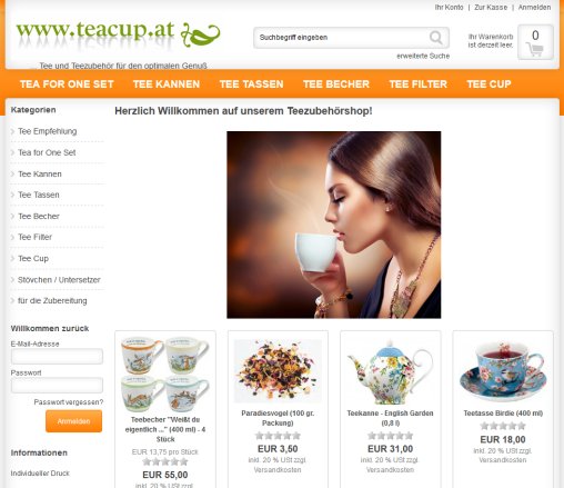 Teacup   Ihre Fachhändler für Tee und Teezubehör  Öffnungszeit
