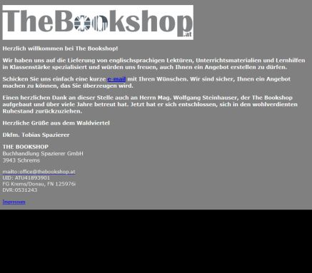 TheBookshop.at  Öffnungszeit