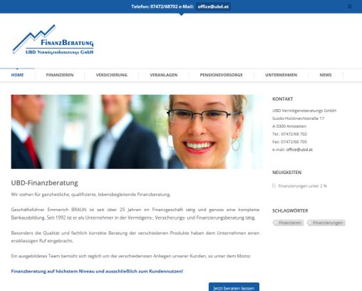 Startseite |UBD – Vermögensberatungs GmbH UBD Vermögensberatungs GmbH Öffnungszeit