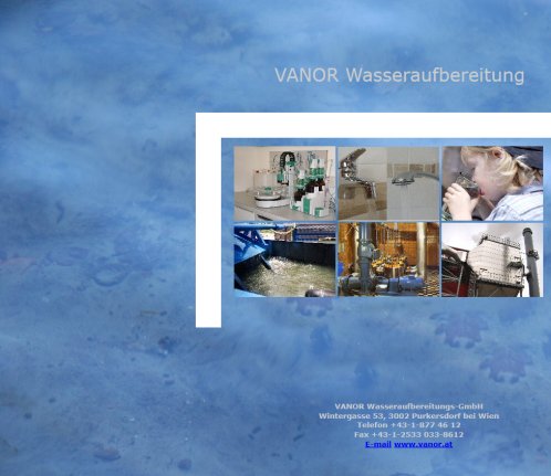 VANOR Wasseraufbereitung Wasseruntersuchung Legionellen  Öffnungszeit