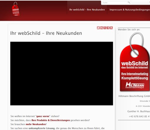 webSchild – Ihr webSchild – Ihre Neukunden Hiltmann Beschriftung GmbH Öffnungszeit