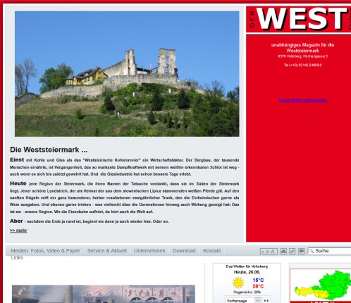 Der Weststeirer   Das Regionalmagazin für die Weststeiermark   Home  Öffnungszeit