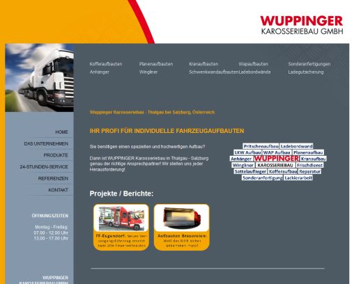 Karosseriebau  LKW Aufbauten  Kofferaufbauten  Planenaufbauten  Pritschenaufbauten  Kranaufbauten  Wingliner   Karosseriebau Wuppinger Thalgau Salzburg KAROSSERIEBAU GMBH Öffnungszeit