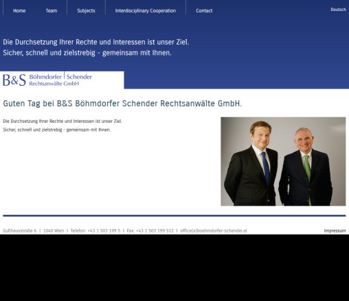 B&S   Böhmdorfer Schender Rechtsanwalt GmbH   www.boehmdorfer schender.at Rechtsanwalt GmbH Öffnungszeit