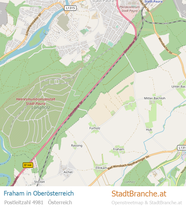 Fraham Stadtplan Oberösterreich