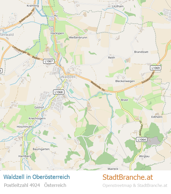 Waldzell Karte Waldzell Stadtplan Oberösterreich