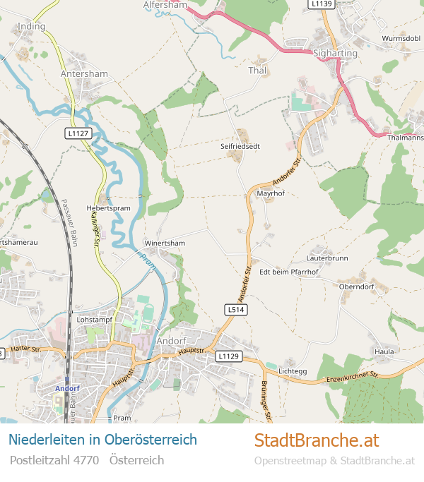 Niederleiten Karte Niederleiten Stadtplan Oberösterreich