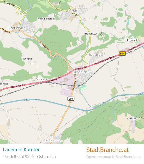 Ladein Karte Ladein Stadtplan Kärnten