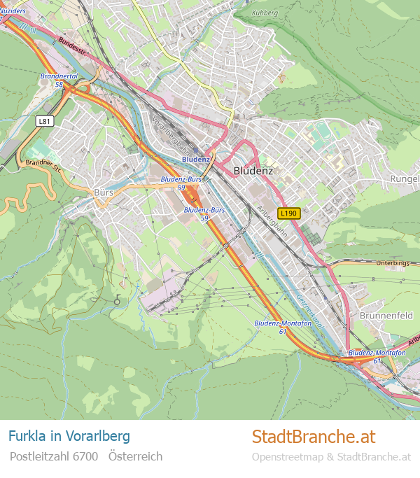 Furkla Stadtplan Vorarlberg