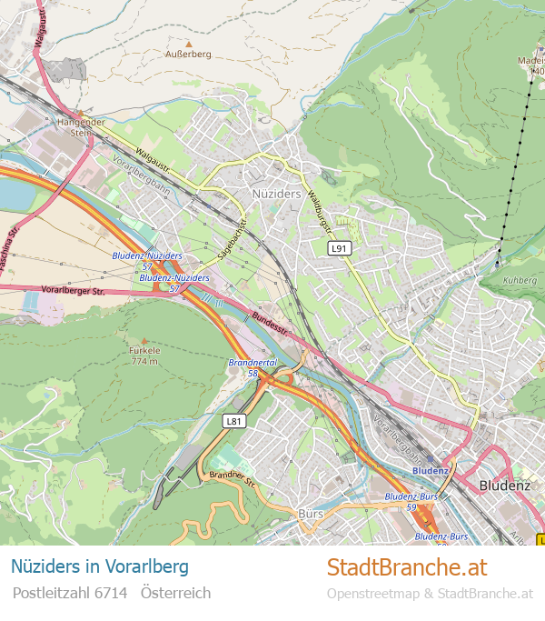 Nüziders Stadtplan Vorarlberg