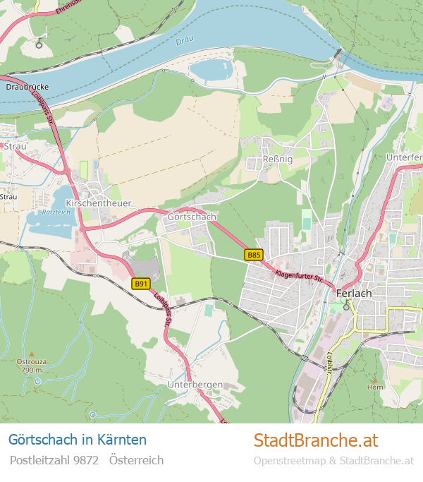 Görtschach Karte Görtschach Stadtplan Kärnten