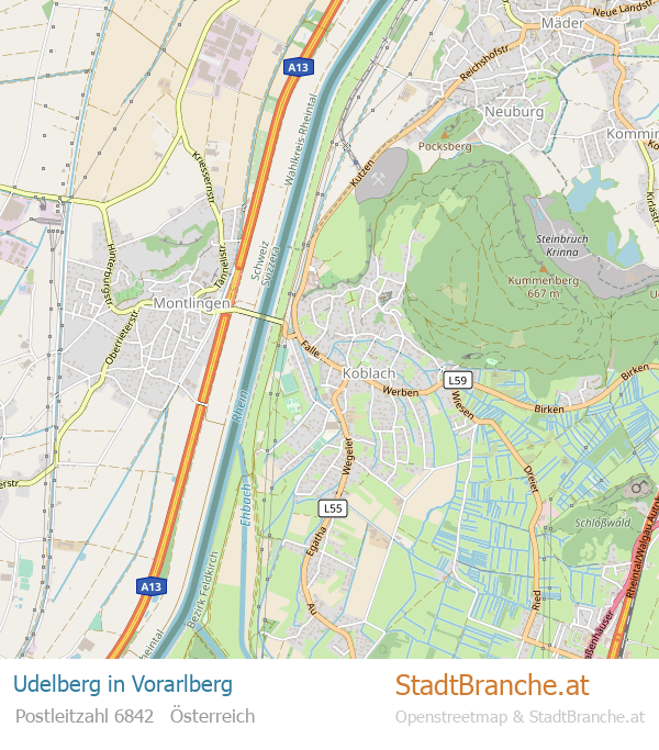 Udelberg Stadtplan Vorarlberg