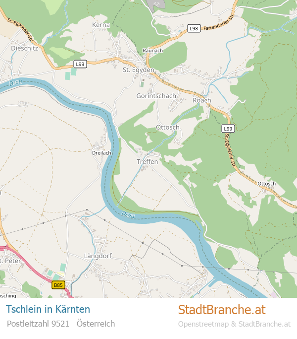 Tschlein Karte Tschlein Stadtplan Kärnten