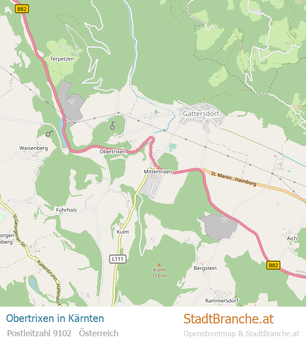 Obertrixen Karte Obertrixen Stadtplan Kärnten