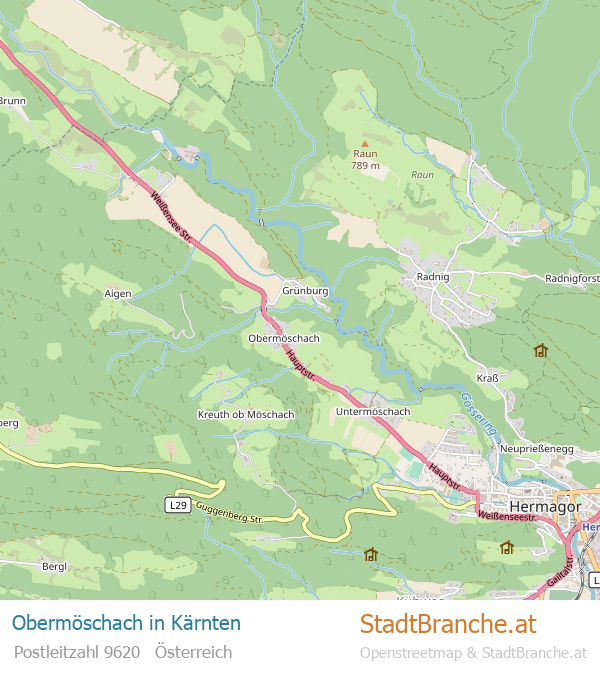 Obermöschach Stadtplan Kärnten