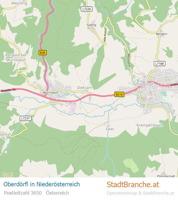 Oberdörfl Karte Oberdörfl Stadtplan Niederösterreich