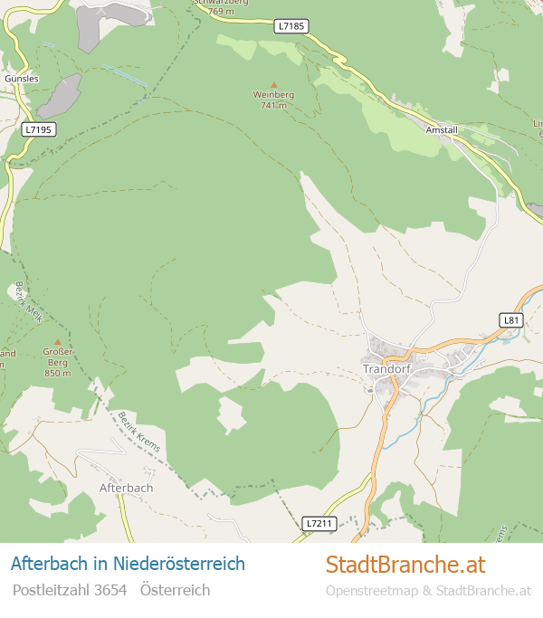 Afterbach Karte Afterbach Stadtplan Niederösterreich