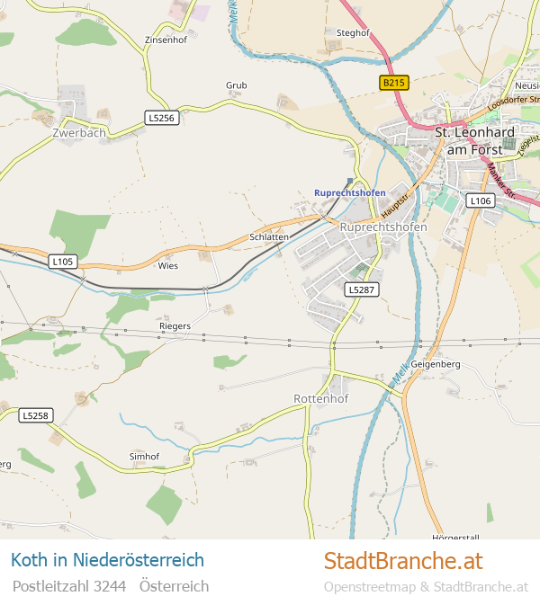 Koth Karte Koth Stadtplan Niederösterreich