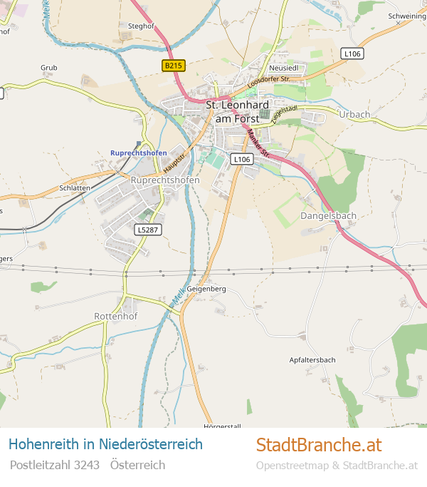 Hohenreith Karte Hohenreith Stadtplan Niederösterreich
