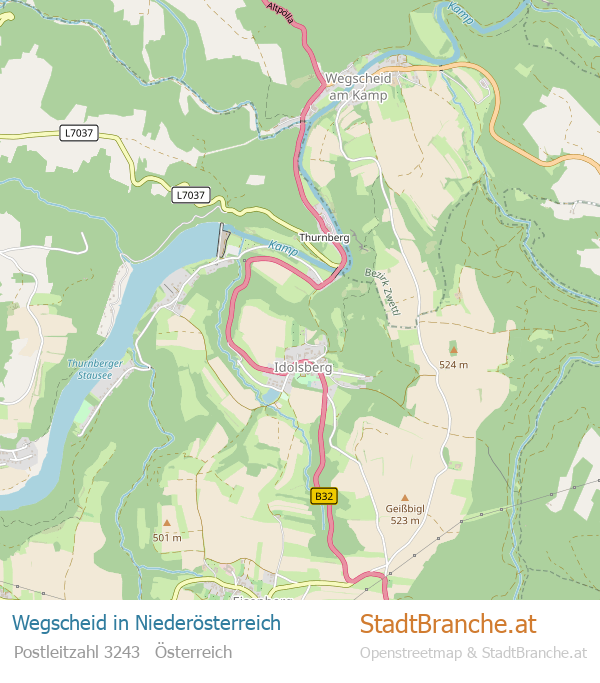 Wegscheid Karte Wegscheid Stadtplan Niederösterreich