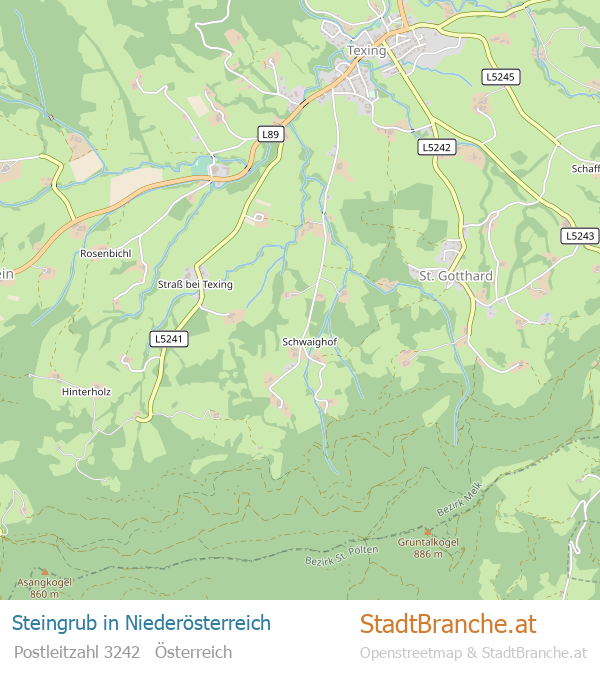 Steingrub Karte Steingrub Stadtplan Niederösterreich