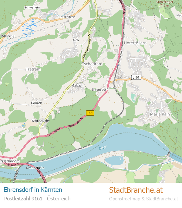 Ehrensdorf Karte Ehrensdorf Stadtplan Kärnten