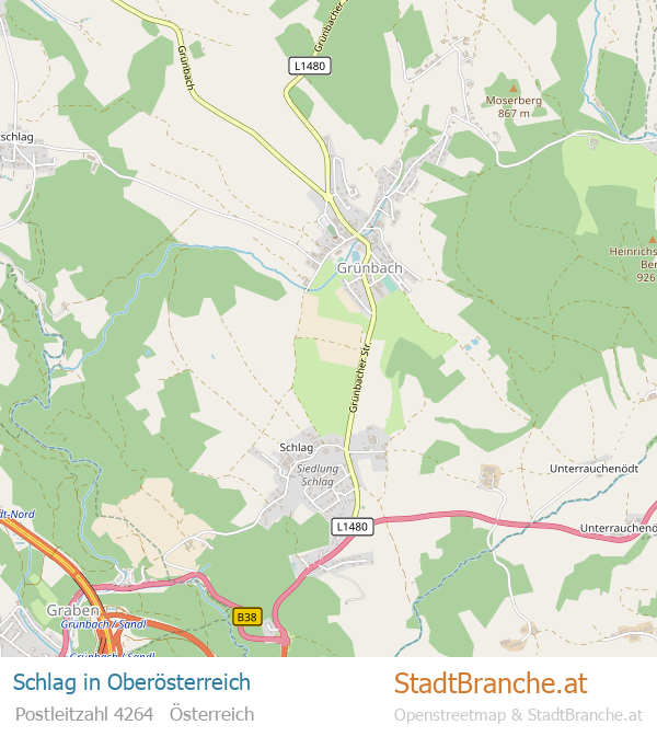 Schlag Karte Schlag Stadtplan Oberösterreich