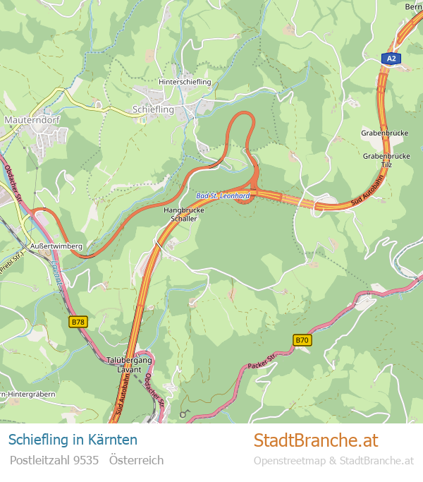 Schiefling Stadtplan Kärnten