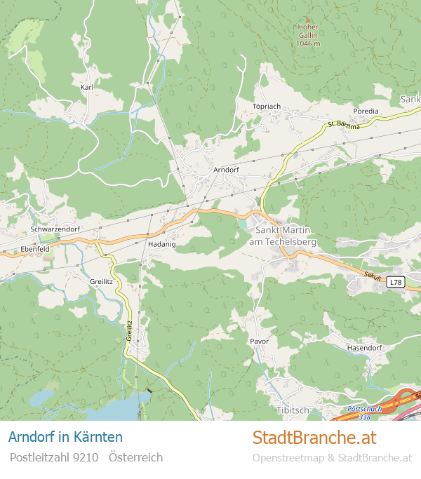 Arndorf Karte Arndorf Stadtplan Kärnten